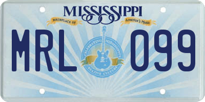 MS license plate MRL099