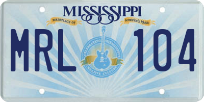 MS license plate MRL104