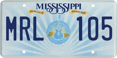 MS license plate MRL105