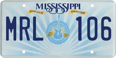 MS license plate MRL106