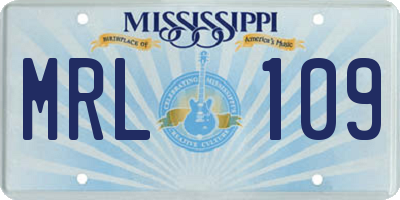 MS license plate MRL109