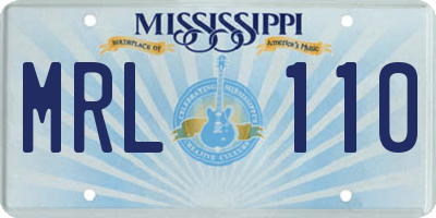 MS license plate MRL110