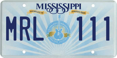 MS license plate MRL111