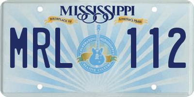 MS license plate MRL112