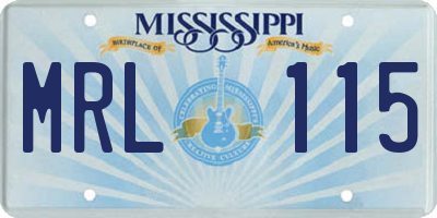 MS license plate MRL115