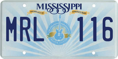 MS license plate MRL116