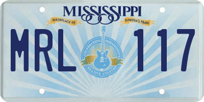 MS license plate MRL117