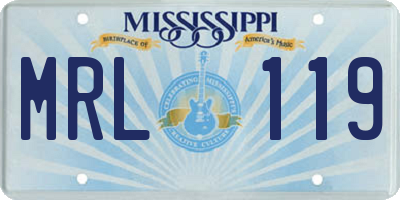 MS license plate MRL119