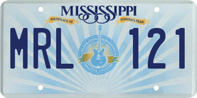 MS license plate MRL121