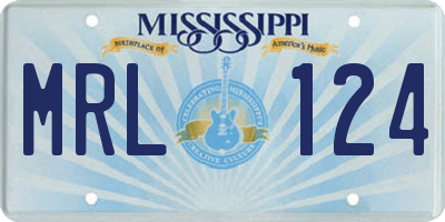 MS license plate MRL124