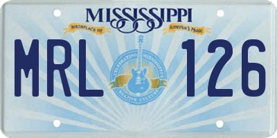 MS license plate MRL126