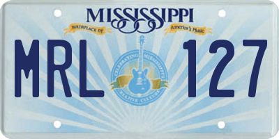 MS license plate MRL127