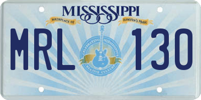 MS license plate MRL130