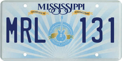 MS license plate MRL131