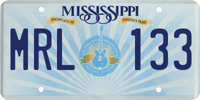 MS license plate MRL133