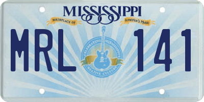 MS license plate MRL141