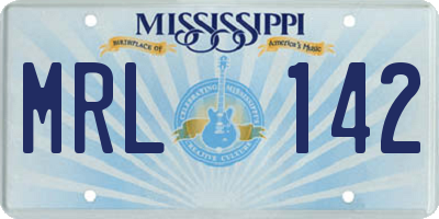 MS license plate MRL142