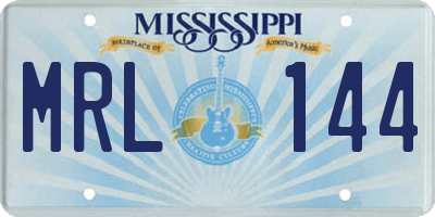 MS license plate MRL144