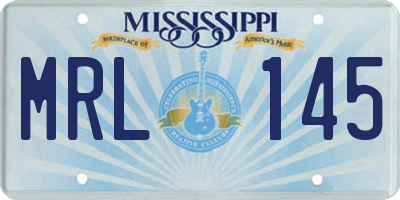 MS license plate MRL145