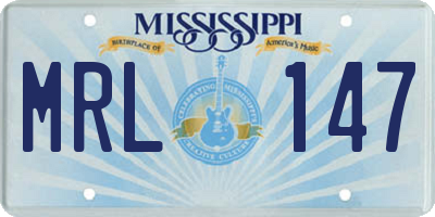 MS license plate MRL147