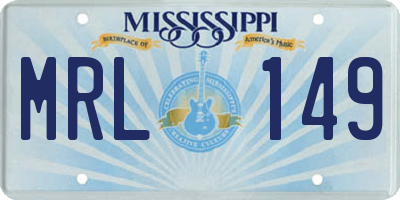 MS license plate MRL149
