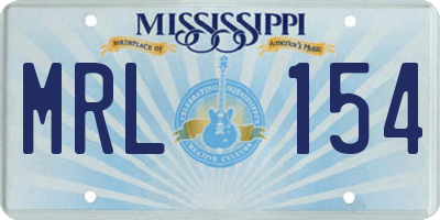 MS license plate MRL154