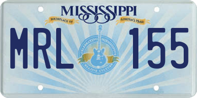 MS license plate MRL155