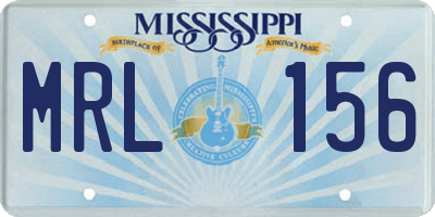 MS license plate MRL156