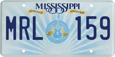 MS license plate MRL159