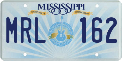 MS license plate MRL162