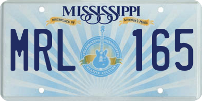 MS license plate MRL165