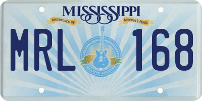 MS license plate MRL168