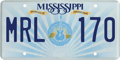 MS license plate MRL170