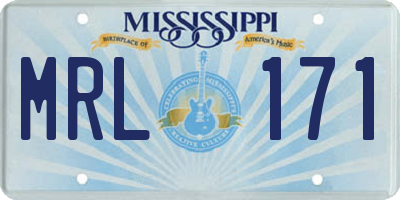 MS license plate MRL171