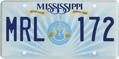 MS license plate MRL172