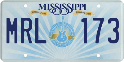 MS license plate MRL173