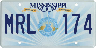 MS license plate MRL174