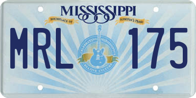 MS license plate MRL175