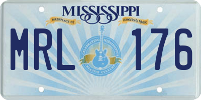 MS license plate MRL176