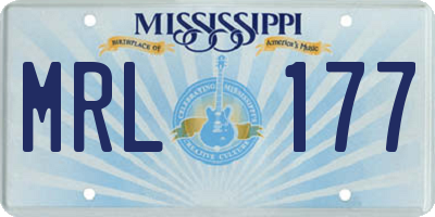 MS license plate MRL177