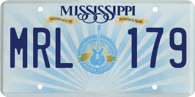 MS license plate MRL179