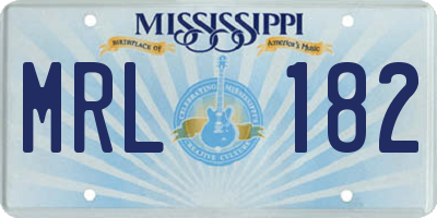 MS license plate MRL182