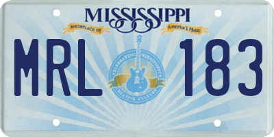 MS license plate MRL183