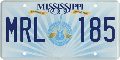 MS license plate MRL185