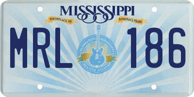 MS license plate MRL186