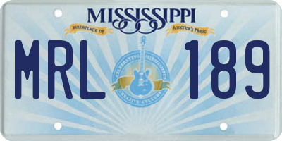 MS license plate MRL189