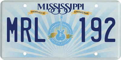 MS license plate MRL192