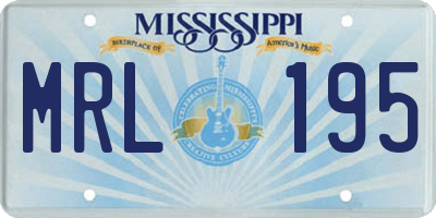 MS license plate MRL195