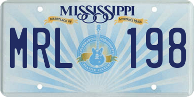 MS license plate MRL198