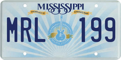 MS license plate MRL199